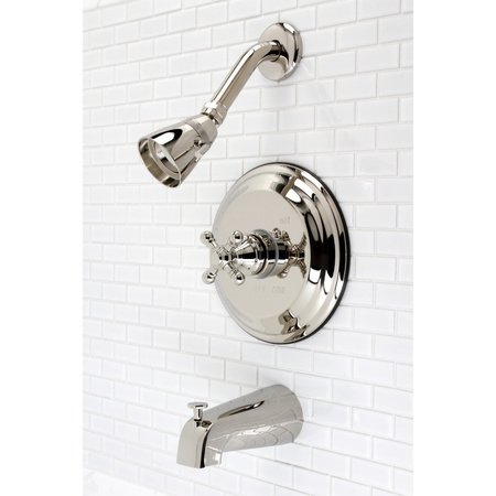 Kingston Brass KB2636BX Tub and Shower Faucet, Polished Nickel KB2636BX